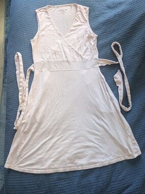 Toad&Co Pink and White Striped Tee